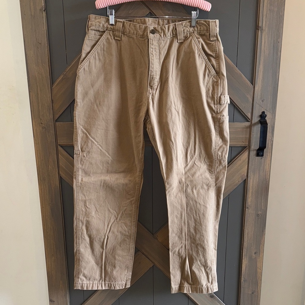 Mens Carhartt relaxed fit khaki cargo pants